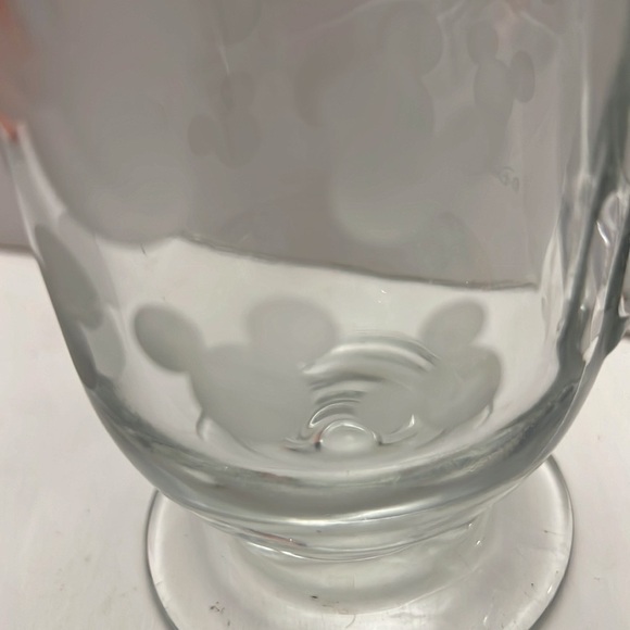Disney Frosted Mickey Mouse Ears On 10 Oz Pedestal Mug- 5” Tall -Libbey Glass - Picture 3 of 8